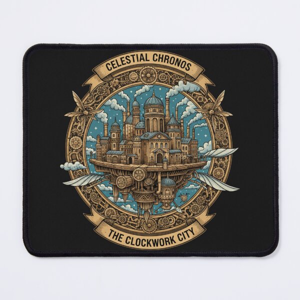 Item preview, Steampunk Floating Metropolis Mechanical City Art • Victorian Architecture Fantasy • Retro-Futuristic Sky Island Graphic designed and sold by axiksa10.