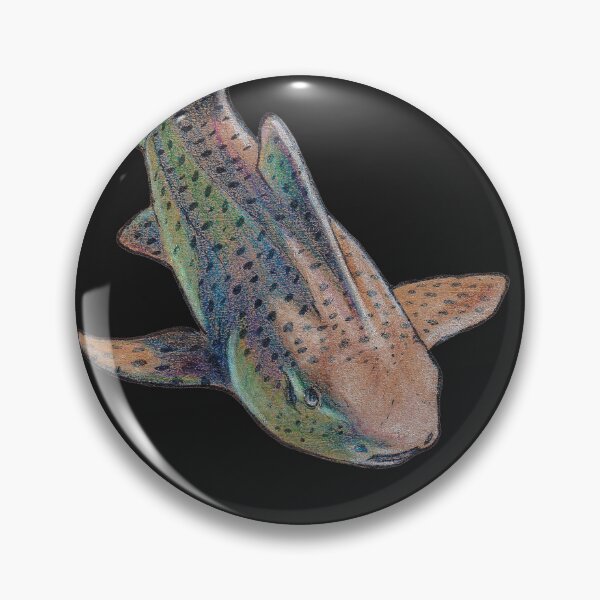 Item preview, Zebra shark colored pencils art (also called leopard shark) designed and sold by AquarellChill.