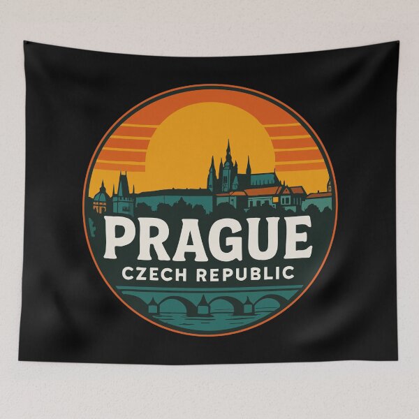 Item preview, Prague Czech Republic Vintage Travel designed and sold by TomFrontierArt.