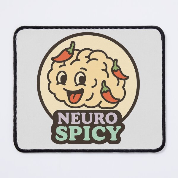 Item preview, Neuro Spicy – Cute Brain & Chilli Pastel Badge designed and sold by FandomFunStudio.
