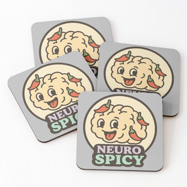 Item preview,  Neuro Spicy – Cute Brain & Chilli Pastel Badge designed and sold by FandomFunStudio.