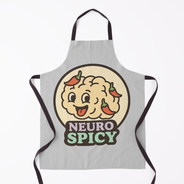 Item preview, Neuro Spicy – Cute Brain & Chilli Pastel Badge designed and sold by FandomFunStudio.
