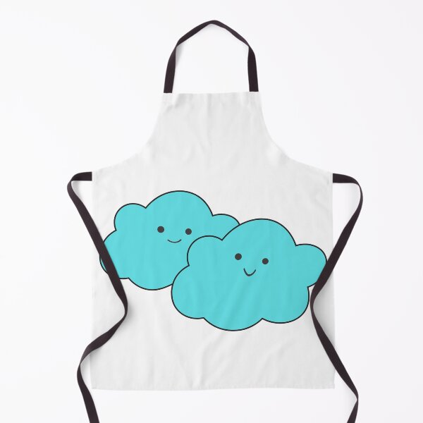 Item preview, Cute Smiling Clouds – Kawaii Blue Cloud Duo Illustration designed and sold by DreamPixelPrint.