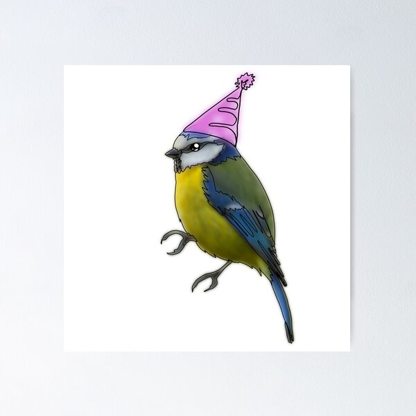 Item preview, Tit Bird in a Party Hat – animalzinhats  designed and sold by Ashley’sAnimalz.