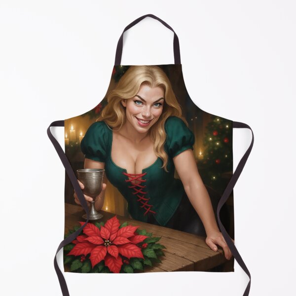 Item preview, Astrid in green corset holds cup with poinsettia designed and sold by CathryneDelamort.