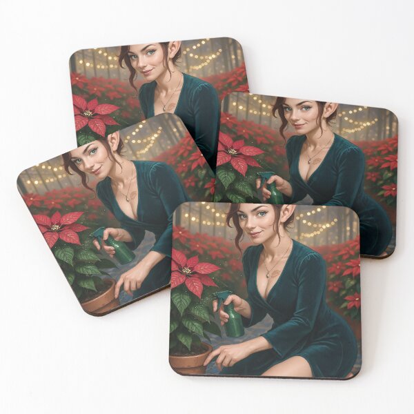 Item preview, Fortana waters poinsettia in greenhouse designed and sold by CathryneDelamort.