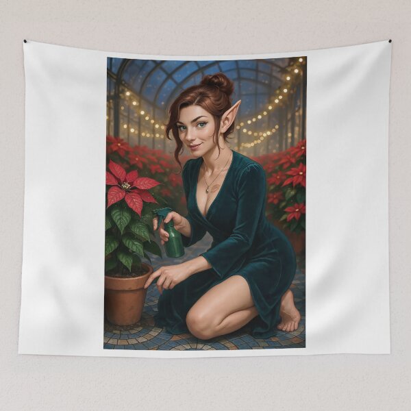 Item preview, Fortana waters poinsettia in greenhouse designed and sold by CathryneDelamort.