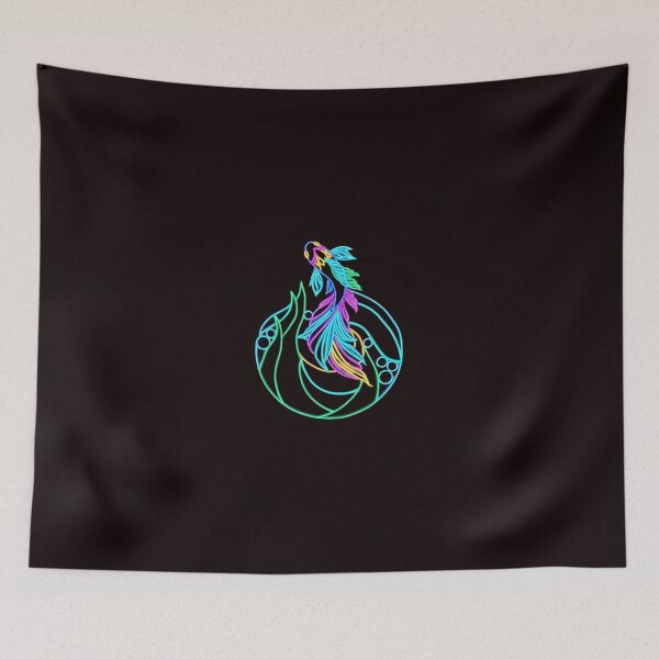 Item preview, Neon Betta Fish Glowing Line Art designed and sold by Color for Balance .