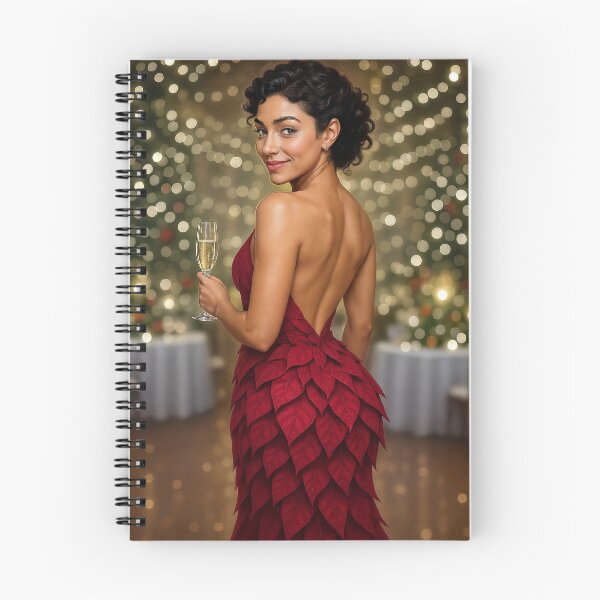 Item preview, Sarah in red poinsettia gown at festive gala designed and sold by CathryneDelamort.