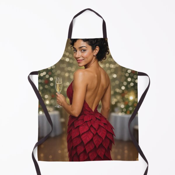 Item preview, Sarah in red poinsettia gown at festive gala designed and sold by CathryneDelamort.