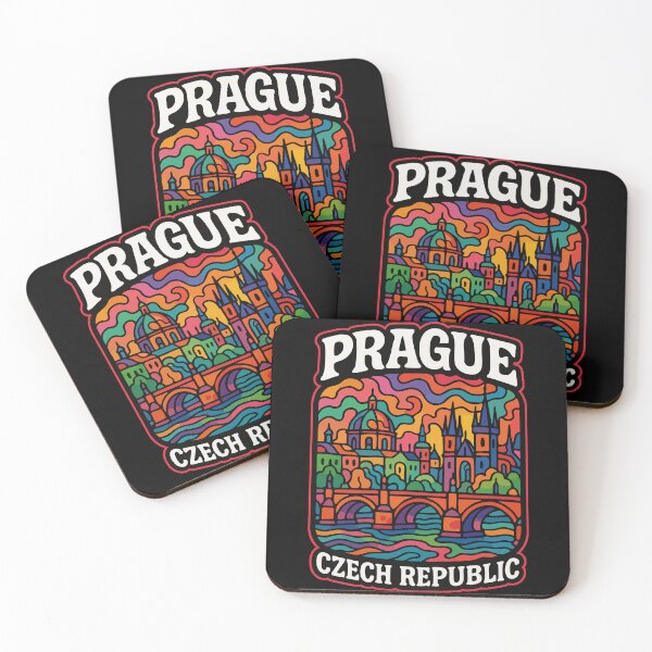 Item preview, Prague Czech Republic Colorful Trippy Travel designed and sold by TomFrontierArt.
