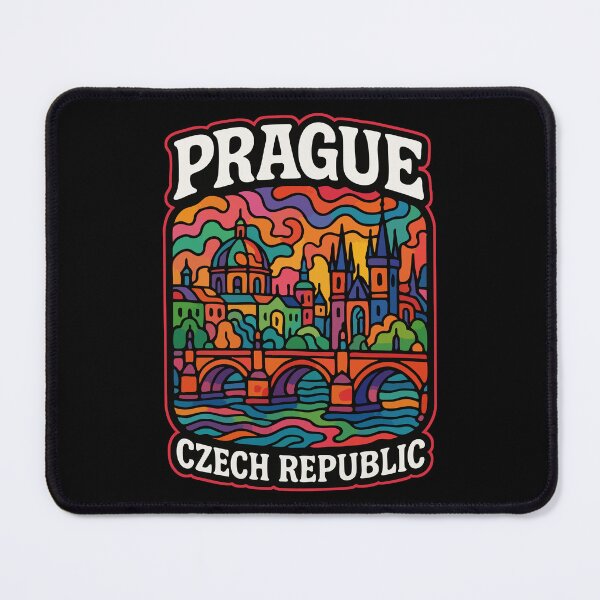 Item preview, Prague Czech Republic Colorful Trippy Travel designed and sold by TomFrontierArt.