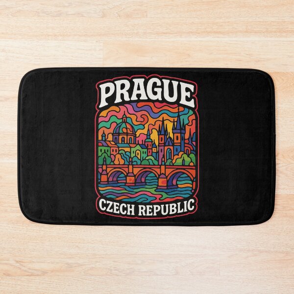 Item preview, Prague Czech Republic Colorful Trippy Travel designed and sold by TomFrontierArt.