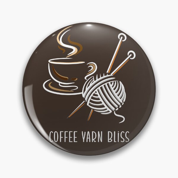 Item preview, Coffee Yarn Bliss Simple Line Art | Aesthetic Crochet Lover Gif designed and sold by Kate Hyunsu Cho.