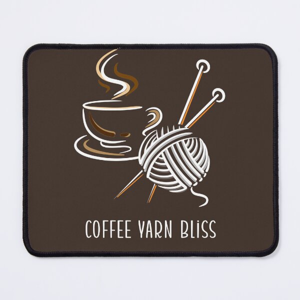 Item preview, Coffee Yarn Bliss Simple Line Art | Aesthetic Crochet Lover Gif designed and sold by Kate Hyunsu Cho.