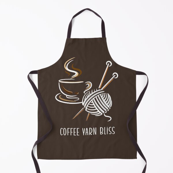Item preview, Coffee Yarn Bliss Simple Line Art | Aesthetic Crochet Lover Gif designed and sold by Kate Hyunsu Cho.