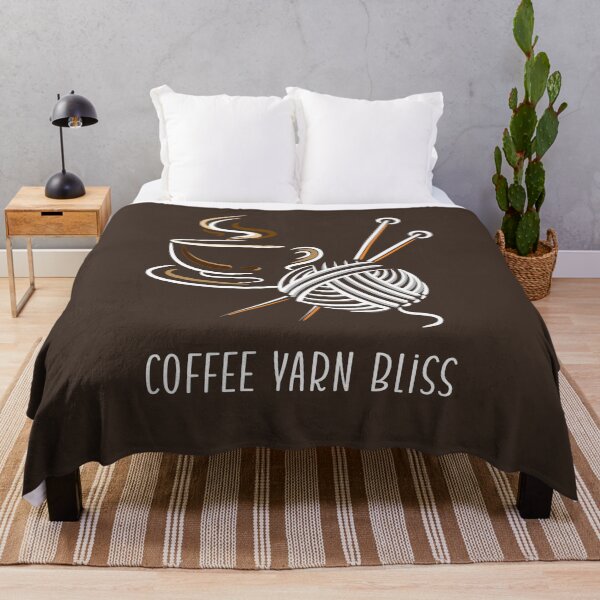 Item preview, Coffee Yarn Bliss Simple Line Art | Aesthetic Crochet Lover Gif designed and sold by Kate Hyunsu Cho.