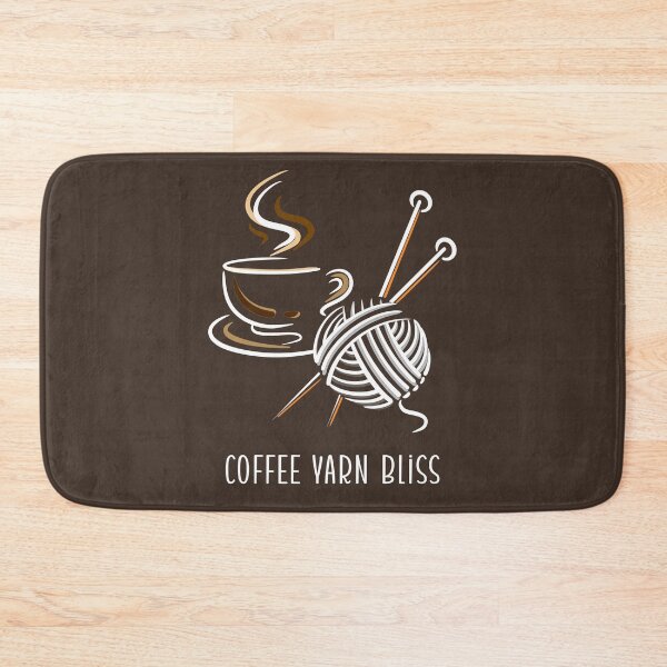 Item preview, Coffee Yarn Bliss Simple Line Art | Aesthetic Crochet Lover Gif designed and sold by Kate Hyunsu Cho.