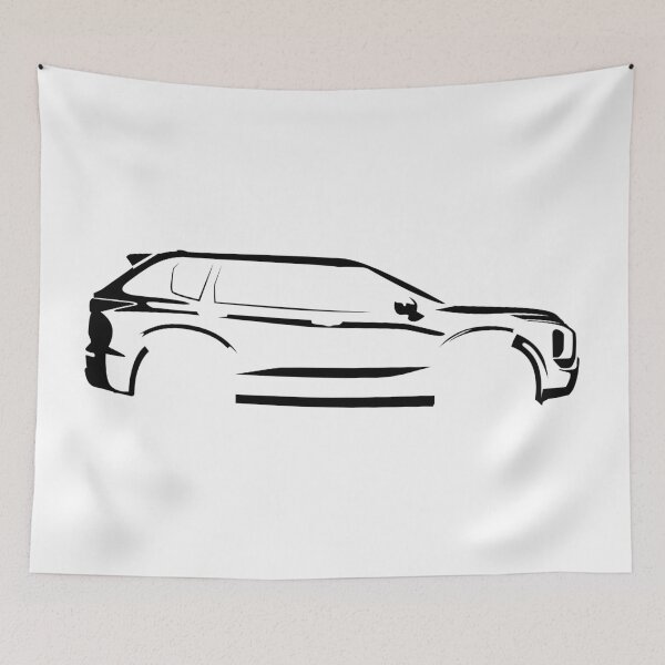 Item preview, Outlander PHEV (2022) GN0W Exceed - Minimalist Side Profile Car Silhouette(Black) designed and sold by FearnCreative.