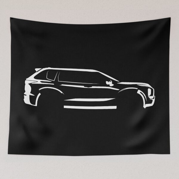 Item preview, Outlander PHEV (2022) GN0W Exceed - Minimalist Side Profile Car Silhouette(Black) designed and sold by FearnCreative.