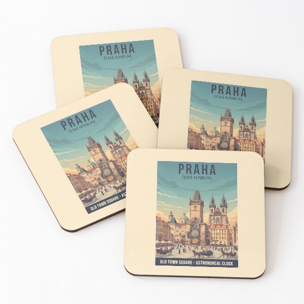 Item preview, Prague Old Town Square Astronomical Clock Vintage Travel Poster Art designed and sold by sky11PP.