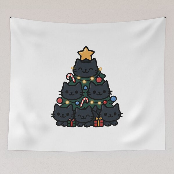 Item preview, Christmas Tree Cat – Cute Festive Cat in Christmas Tree Design designed and sold by Shtex.