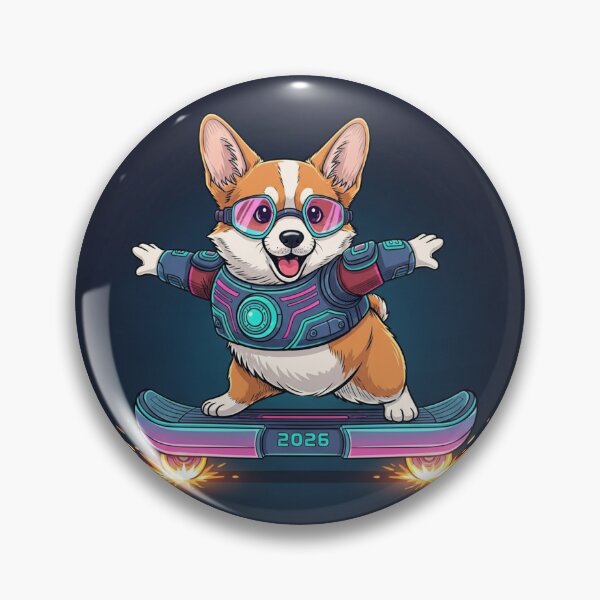 Item preview, New Year Skater Corgi designed and sold by PetJoyPrintsCO.