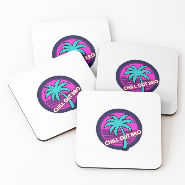 Item preview, Chill Out Bro - Neon Vaporwave Palm Tree designed and sold by 31 Designs.