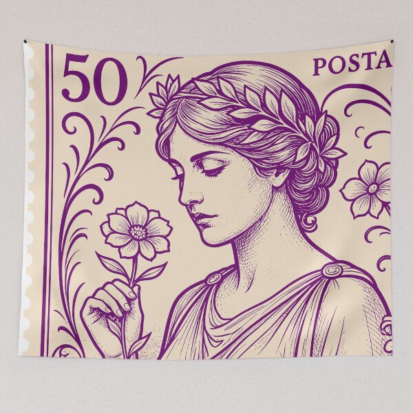 Item preview, Classical Woman Portrait Postage Stamp Illustration designed and sold by WhiskStmaps.