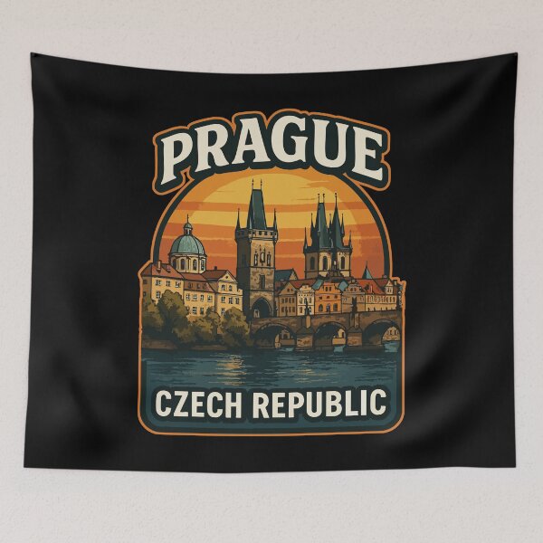 Item preview, Prague Czech Republic Retro Vintage designed and sold by TomFrontierArt.