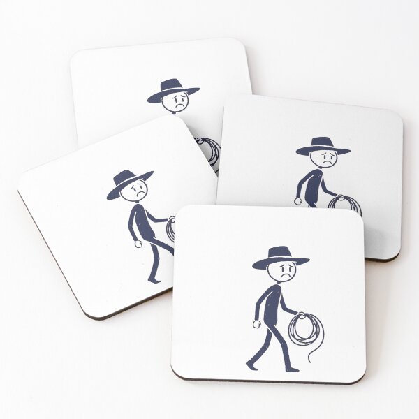 Item preview, No Rodeo Today Sad Stickman - Cowboy Hat & Lasso Design designed and sold by Merchifyme2000.