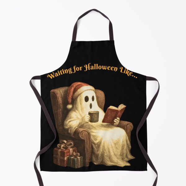 Item preview, Ghost Waiting for Halloween Like… (orange title) designed and sold by BeesNeesTees.