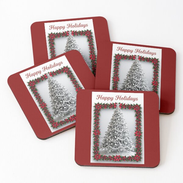 Item preview, White Christmas Tree & Holly - Happy Holidays designed and sold by DesignsByPrnces.