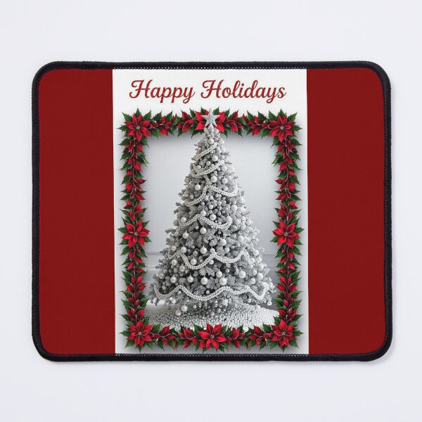 Item preview, White Christmas Tree & Holly - Happy Holidays designed and sold by DesignsByPrnces.