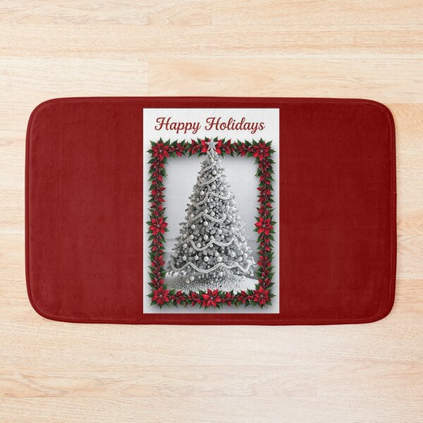 Item preview, White Christmas Tree & Holly - Happy Holidays designed and sold by DesignsByPrnces.