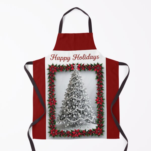 Item preview, White Christmas Tree & Holly - Happy Holidays designed and sold by DesignsByPrnces.