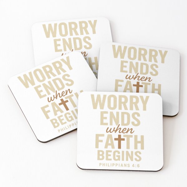 Item preview, Worry Ends When Faith Begins – Philippians 4:6 Bible Verse Design designed and sold by CrossCurrent Designs.