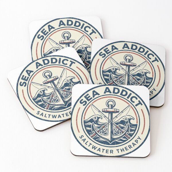 Item preview, Vintage Sea Addict Fishing Badge Saltwater Therapy designed and sold by EverBranz-stor.