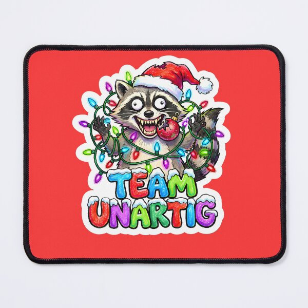 Item preview, Team Naughty Crazy Christmas Raccoon designed and sold by Neon_Soraya.
