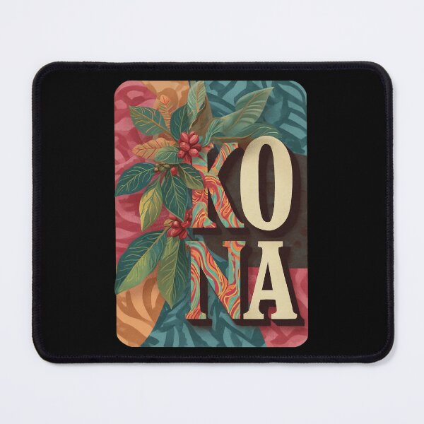 Item preview, Kona Hawaii coffee plant motif with beans – Tropical illustration designed and sold by Meiersbeste.
