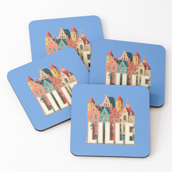 Item preview, Lille, France - Motif with Flemish gables and colorful houses designed and sold by Meiersbeste.