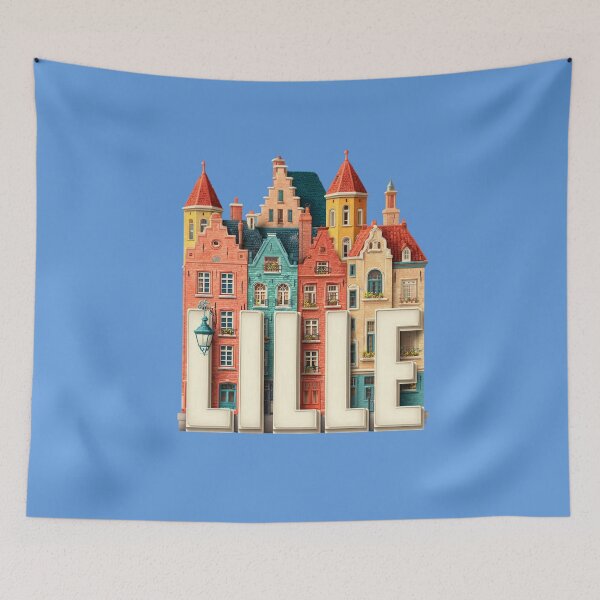Item preview, Lille, France - Motif with Flemish gables and colorful houses designed and sold by Meiersbeste.
