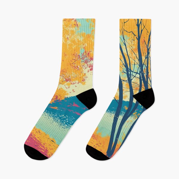 Item preview, Man at Fall Lake Nature Minimalist Abstract Art Illustration designed and sold by LVTFCOarts.
