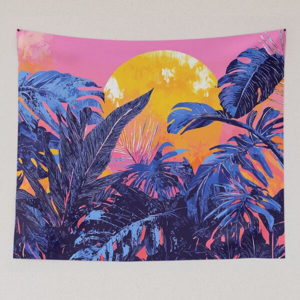 Aperçu de l'œuvre Illustration abstraite minimaliste rétro tropicale et nature jungle créée et vendue par LVTFCOarts.