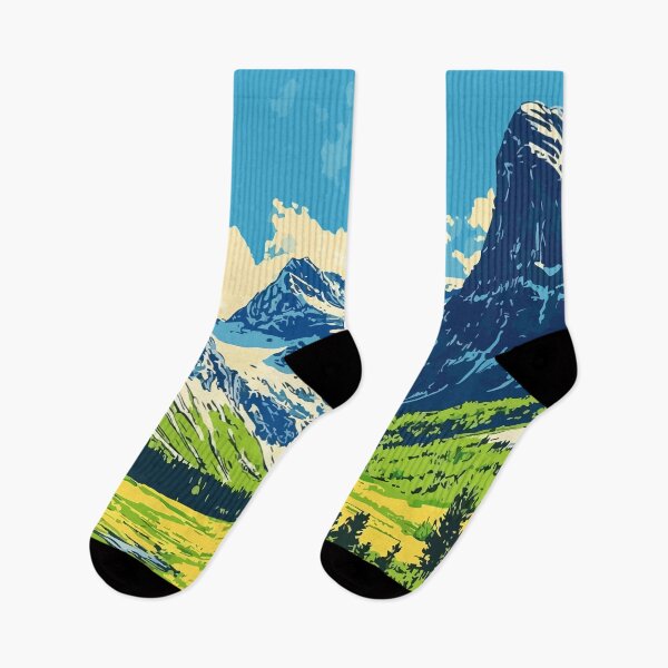 Item preview, Switzerland Mountain Nature Minimalist Abstract Art Illustration designed and sold by LVTFCOarts.