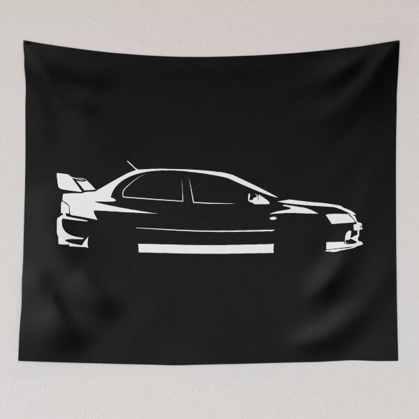 Item preview, Lancer Evolution IX MR (2005) Minimalist Car Silhouette (White) designed and sold by FearnCreative.