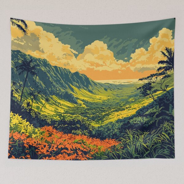 Item preview, Kauai Hawaii Island Nature Minimalist Abstract Art Illustration designed and sold by LVTFCOarts.