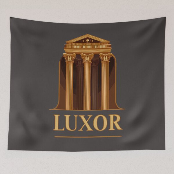 Item preview, Luxor Egypt motif with golden temple – Ancient column architecture designed and sold by Meiersbeste.