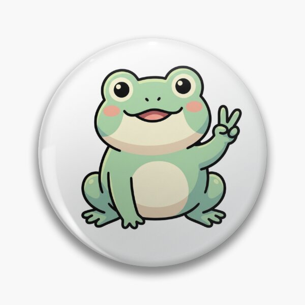 Item preview, Cute Peace Frog Sticker – Smiling Frog with Peace Sign designed and sold by MTeesGA.