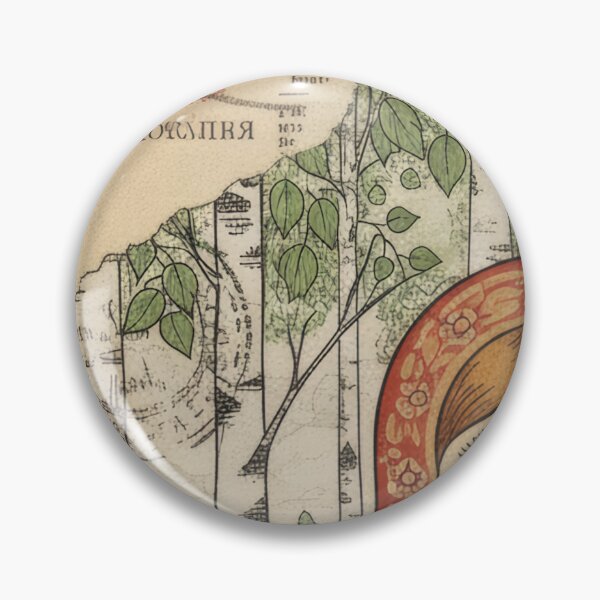 Item preview, Vintage Matryoshka Tea Poster With Birch Forest Flowers designed and sold by CoffeeinBloom.